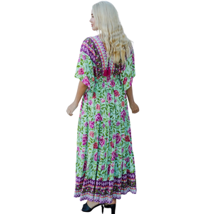 Vestido maxi bohemio para mujer, vestido festivo con estampado floral - Product Image 5
