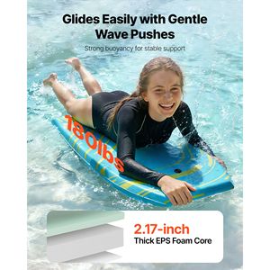 Bodyboard da 42 Pollici con Anima in Schiuma EPS, Leash da Polso, Resistente ai Raggi UV, per Principianti e Giovani - Product Image 3
