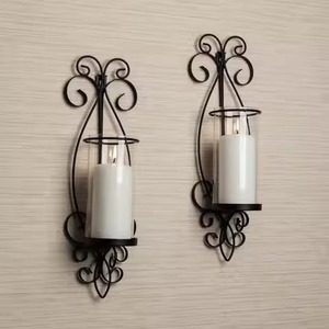 Portavelas de Pared de Hierro Hecho a Mano, Soporte Decorativo para Velas Montado en la Pared, Decoración Rústica para el Hogar, Adorno de Pared - Product Image 2
