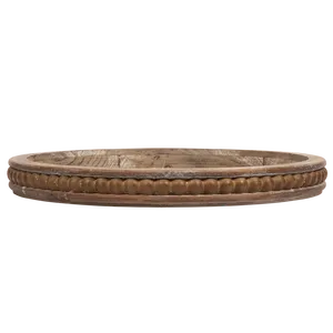 Plateau en métal moderne pour hôtels et restaurants haut de gamme, plateau de service rond en bois écologique, fait main, style américain - Product Image 2