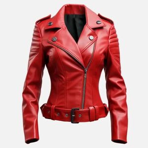Chaqueta de Motocicleta de Cuero para Mujer |   Chaqueta de cuero para motociclista con certificación CE |   Chaqueta de cuero resistente para montar en moto para todas las estaciones - Product Image 1