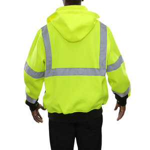 Sweat-shirt de sécurité à fermeture éclair pour homme, pour vêtements de travail hivernaux, haute visibilité, réfléchissant, pour la sécurité routière, par Star Crystal Enterprises - Product Image 6