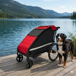 KS-6200 Easy Folding Big Dog Stroller Jogger Bike Trailer 3 in 1 Aluminum <b>Frame</b> with 600d Water Resistant Lightweight Design - Product Image 4