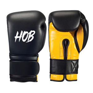 Guantes de Boxeo Profesionales de Cuero Vacuno con Logotipo Personalizado, Cómodos, con Cierre de Gancho y Bucle en los Dedos, Guantes de Alta Calidad - Product Image 1