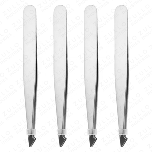 Custom Stainless Steel Eyebrow Tweezers Set of 4 Slanted Tip Professional <b>Makeup</b> Beauty <b>Tools</b> Wholesale Accessories Kit - Product Image 5