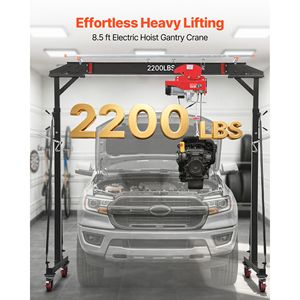 Pont roulant réglable de 2200 lb de capacité, élévateur d'atelier portable avec chariot manuel - Product Image 2