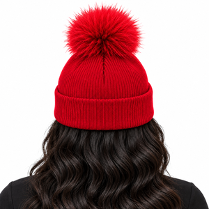 Bonnet classique PDK pour femme, bonnet d'hiver chaud en tricot avec motif de lettres décoratives, tissu extensible doux pour un usage décontracté en extérieur - Product Image 2