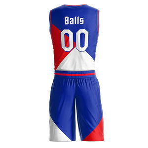 Ensemble d'uniformes de basketball col en V - Coupe athlétique classique, maillot en mesh et short, imprimé par transfert thermique, respirant, 100% polyester, pour équipe - Product Image 3