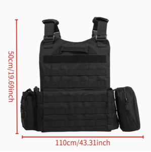 Chaleco Táctico TRIBON SPORTS TS-TV-010 de Nailon Negro con Bolsillos Utilitarios, Cierre de Cremallera y Correa de Hombro Desmontable, Mochila de Caza - Product Image 4