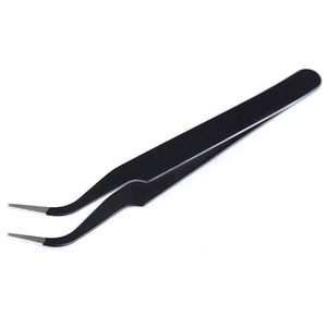 Pince à épiler en acier inoxydable à pointe incurvée - Outil de beauté durable et antistatique pour le coiffage des cils - Product Image 3