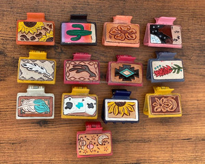 กิ๊บหนีบผมหนังขนาดเล็กสำหรับผู้หญิงทำด้วยมือมีสไตล์ตะวันตกคลิปหนีบผมขนาดเล็ก - Product Image 2