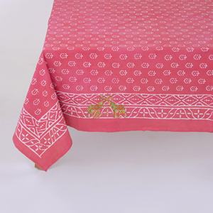 Nappe de table élégante faite à la main avec impression Dabu, en pur coton, moderne, écologique, personnalisable et réutilisable - Product Image 5