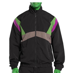 <b>Men</b> Color Blocked Racer <b>Jacket</b> Stand Collar Zip Up Windproof Elastic Waist Outdoor Windbreaker Custom Logo Softshell Outerwear - Product Image 2