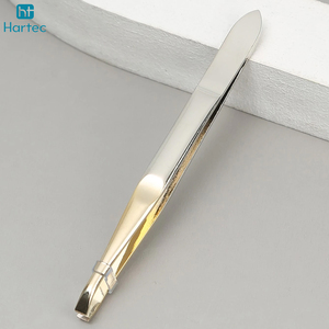 Pince à épiler sourcils 2-en-1 couleur argent et or, meilleure pince à épiler sourcils en acier inoxydable à pointe inclinée, outils d'épilation du visage - Product Image 5