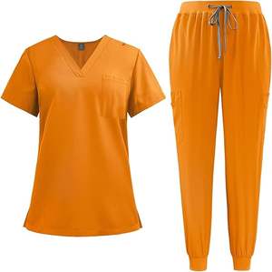 Conjunto de Uniformes Médicos para Mujer - Blusa Clásica con Cuello en V y Pantalones Jogger Elásticos, Traje de Enfermería, Opciones Personalizadas - Product Image 5