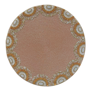 Set de table luxueux fait main et perlé, « Sun Blush » par Glowin Fashion - Product Image 1