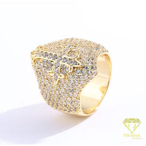 Bague de luxe en argent sterling 925 avec diamant moissanite et couverture intégrale de pierres pour les magasins de bijouterie - Product Image 4