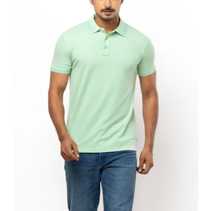 Polo de sport décontracté pour homme de haute qualité, à manches courtes, motif uni, en coton, idéal pour le golf, collection été - Product Image 1