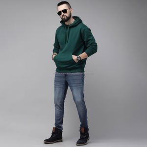 Sweat-shirt pour homme Nardon Apparel, de haute qualité, lourd, coupe classique, personnalisable, en molleton vert avec cordon de serrage - Product Image 3
