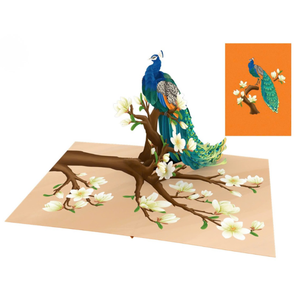 Tarjeta Pop-up 3D, Hermosa Tarjeta de Papel con Impresión UV de Animales, Recuerdo y Regalo, Artesanía en Papel Hecha a Mano, Tarjeta Hecha a Mano con Diseño de Pavo Real - Product Image 3