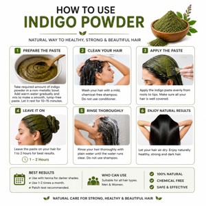 Poudre d'indigo naturelle de qualité supérieure 200g, 100% pure, poudre de feuilles d'Indigofera Tinctoria, colorant capillaire naturel à base de plantes, teinture capillaire végétale - Product Image 3