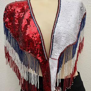 Vintage Autumn Short Plus Size Designer Hand Embroidered Beaded Heavy Shining <b>Poncho</b>/Capes - Product Image 1