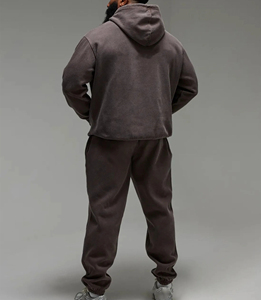 Survêtement unisexe imprimé grande taille personnalisé de haute qualité respirant uni vintage délavé effet soleil délavé à l'acide streetwear 100% coton - Product Image 5