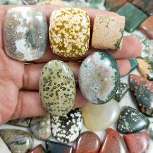 Natural Ocean Jasper Loose Gemstone Cabochon Mix Shape and Size Lot for Jewelry Making - Product Image 1