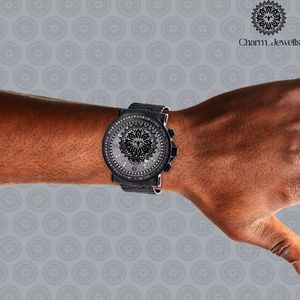 Charm_Jewells Men's Stainless Steel Watch 40mm Case Analog Mechanical Movement <b>Chronograph</b> Luxury Fashion Black Dial 10 Bar - Product Image 2