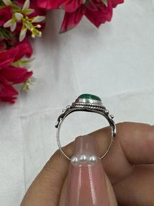Natural Malachite Oval 925 Silver Plated Handmade Green Gemstone Trendy Daily Wear Vintage <b>Statement</b> <b>Ring</b> Unisex - Product Image 2