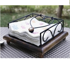 Dispensador de pañuelos personalizado para oficina, hogar, mesa de comedor, con acabado esmaltado y soporte de madera. - Product Image 2