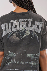 T-shirt Oversize Imprimé Terre Manches Courtes Décontracté Unisexe Style Été Coton Écologique Haut Tendance - Product Image 5