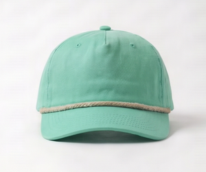 Gorra de Algodón Verde Menta Ajustable con Ribete de Cuerda – Gorro Casual Unisex para Primavera y Verano - Product Image 1