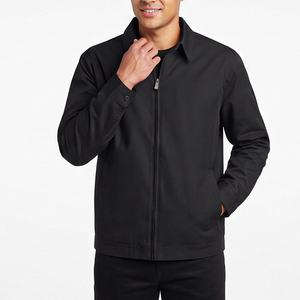 <b>Men's</b> <b>Black</b> Zip Up Jacket Customized Logo Casual Outerwear for <b>Men</b> Zipper Closure <b>Windbreaker</b> Jacket for <b>Men's</b> - Product Image 6