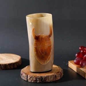 Best Selling Hand-made Modern Eco-Friendly Buffalo Horn Natural Shape <b>Beer</b> Tumbler Graduation New Year Uttar Pradesh F S - Product Image 1