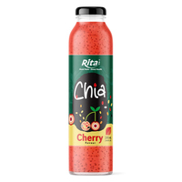 Boisson gazeuse de qualité supérieure aux péches et graines de chia, en bouteille de verre de 10,6 oz, saveur rapide, purée, certifiée Halal, ODM OEM Marque Privée