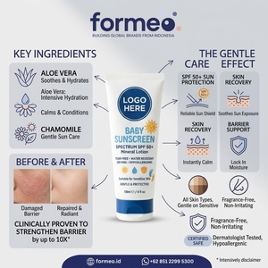 Crema Solar para Bebés, Precio de Fábrica OEM, Protección Facial y Corporal, FPS 100, Sin Parabenos, No Probada en Animales, Hidratante para Todo Tipo de Piel - Product Image 1