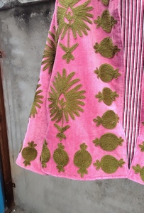 Handmade Indian Suzani Embroidered Velvet Quilted JacketBoho Winter <b>Coat</b> - Product Image 4