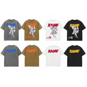 T-shirt noir en coton épais 220 grammes, coupe oversize et courte, style vintage délavé à l'acide, avec motif graphique et effet vieilli, qualité supérieure personnalisée - Product Image 2