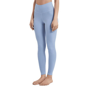 Leggings de sport sur mesure taille haute pour femme, avec fermeture élastique, en Spandex/Nylon uni – Vente en gros - Product Image 6