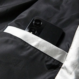 Blouson aviateur de baseball zippé noir de haute qualité personnalisé OEM hiver hommes support en cuir PU broderie Hip Hop Style Letterman - Product Image 5