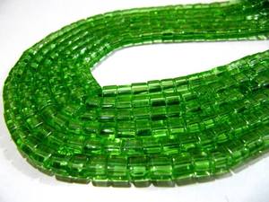 Perles en quartz hydroperidot cubiques, taille 5 mm, forme de boîte lisse, longueur 10 pouces - Product Image 2