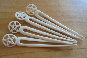 Épingle à cheveux artisanale en os |   Accessoire capillaire rustique et naturel - Product Image 5