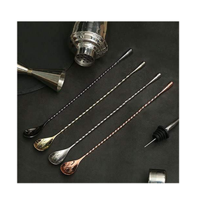 Cuillère de bar en acier inoxydable, écologique, de qualité alimentaire, outils et gadgets de bar, shaker à cocktail en acier inoxydable, cuillère à long manche - Product Image 1