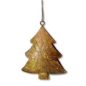Añade un toque festivo clásico a tu árbol con este juego de adornos navideños dorados, con textura rica y acabado dorado texturizado, cada uno. - Product Image 5