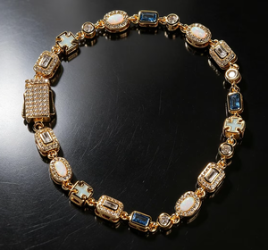 Iced Out Brass Tennis Chain Necklace Oval and Rectangle Zircon Cross Clasp Rhodium Plated Hip Hop Jewelry - Product Image 2