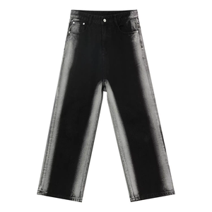Athletic Flex Fabric <b>Stretch</b> Mid Rise Flare Denim Jeans for <b>Men</b> & Women Washed Embroidery Streetwear Casual - Product Image 1