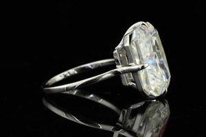 Anillo de Compromiso de Moissanita con Corte Radiante, Solitario, Banda Nupcial, Color Oro Blanco, Engaste de Garras, Joyería de Boda - Product Image 3