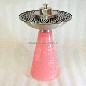 Luxury <b>Marble</b> Metal Bakhoor Burner Modern Mabkhara Frankincense Incense Burner with <b>Mesh</b> Grill for Home Decor Wholesale - Product Image 1