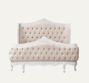 Cama Tapizada Clásica de Estilo Europeo con Cabecera Acolchada Suave, Estructura de Madera de Caoba y Tapicería de Tela - Product Image 2